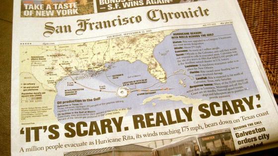 Coverage of Hurricane Rita in San Francisco Chronicle
