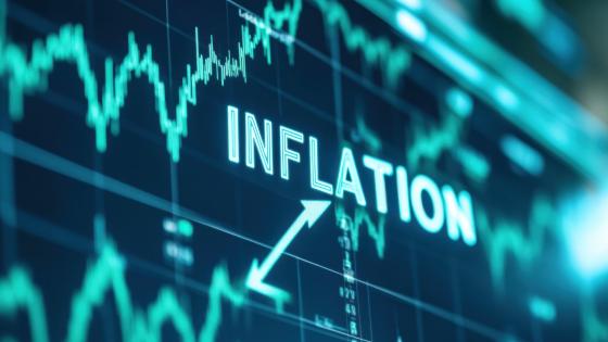 Inflation written on monitor with graph