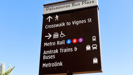 Transport links sign in Los Angeles