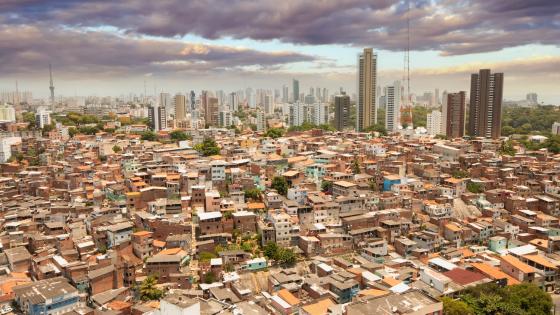 Favela and skyscrapers in Brazil
