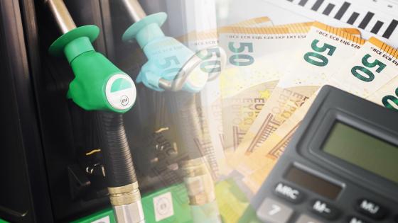 Fuel pumps, euro notes and calculator