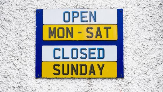 Shop opening times
