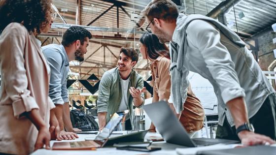 Young people in office