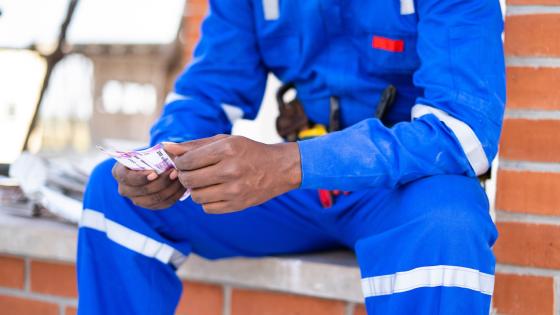 Construction worker paid in cash