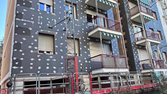 Renovation work on a building to improve thermal efficiency