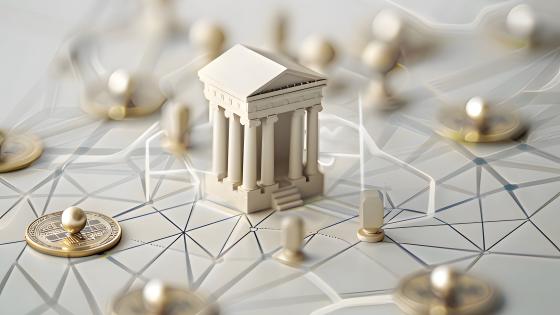 Model of a central bank at centre of network