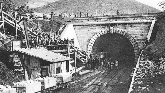 Construction of Rome-Naples railway line