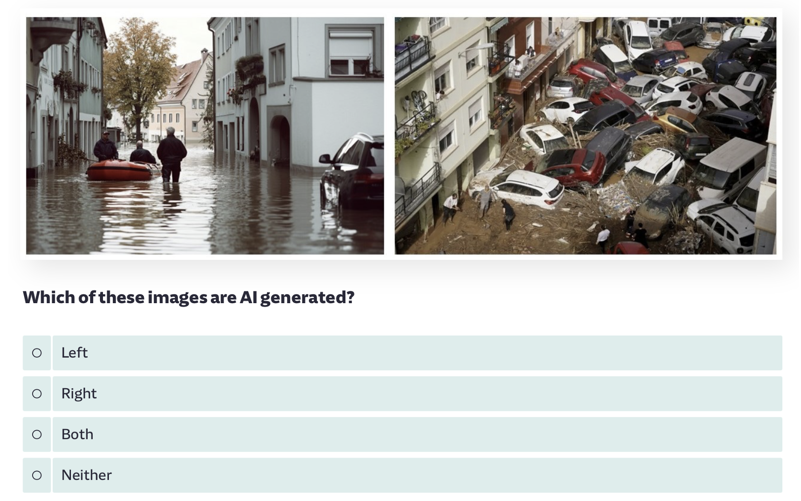 Figure 1 Example question from AI quiz
